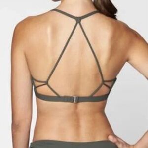 Athleta Prism Back Bikini Top Green Rapids